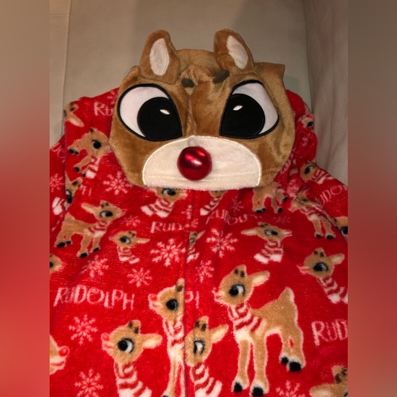 Rudolph the Red Nose Reindeer Pajamas super Minky union suit, NWT size XS - Picture 5 of 9